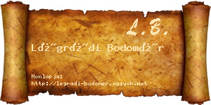 Légrádi Bodomér névjegykártya